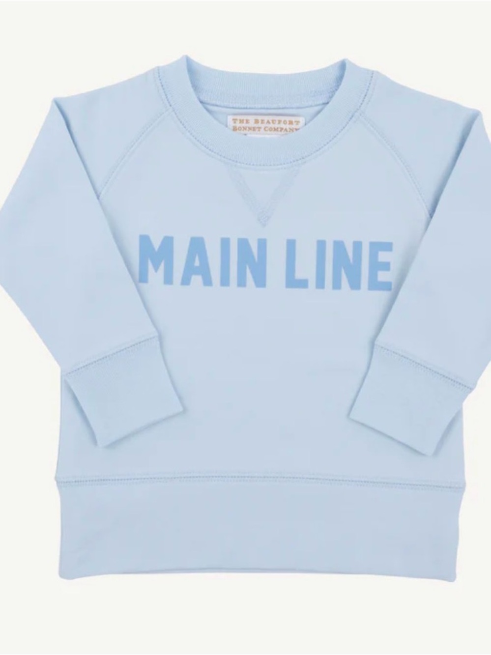 NWT The Beaufort Bonnet Company Kids' "Main Line" Light Blue Sweatshirt 10